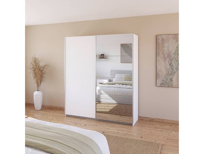 Armoire - Miroir 181cm Blanc/Blanc alpin