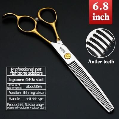 Inspired Finds Sakura Dance 440C Professional Dog Grooming Scissors Set 6.8 inch Teeth