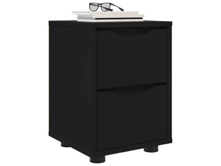 KTHLBRH Nachttische 2 Stück Schwarz 30,5 x 30 x 43 cm Mehrschichtholz Höhenverstellbar, 2 Schubladen mit Kugelführungen, großer Stauraum, einfache Wartung