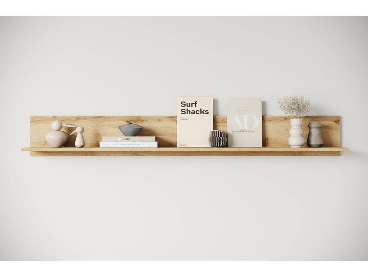 Wandboard HOME AFFAIRE Wandregal Vera , braun (eiche votan), B:138,5cm H:18cm T:12cm, Holzwerkstoff, Regale, Wandboard, ideal für Deko & Bücher, 138x23x18 cm, hängend