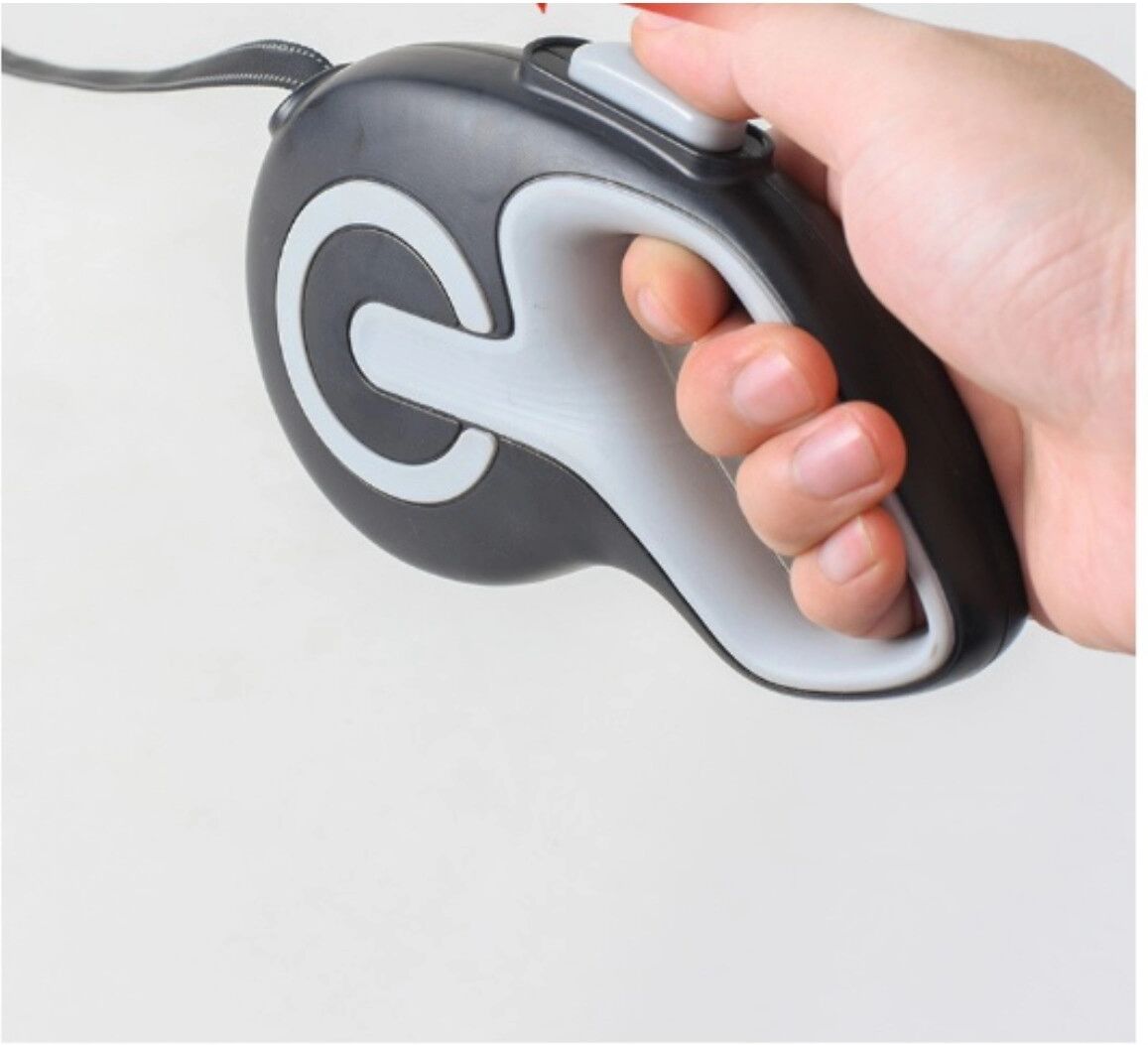 INF 5m automatische einziehbare Hundeleine mit reflektierendem, verwicklungsfreiem Band und ergonomischem