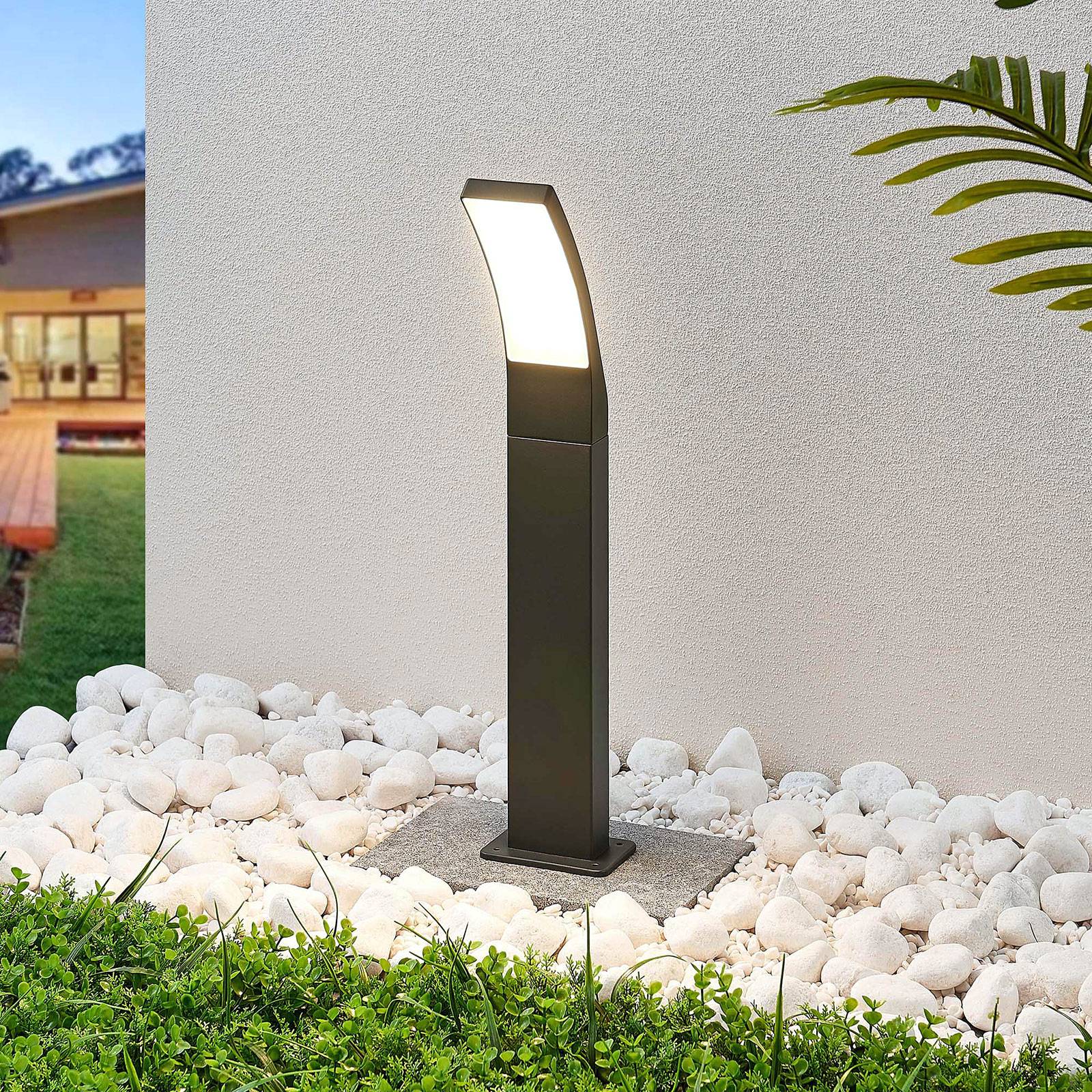 LED Pathway Light Ilvita Lindby, Black, Aluminium, Modern, Outdoor lights