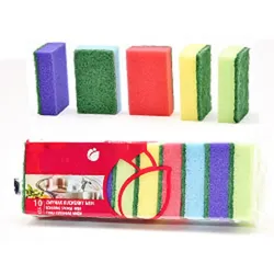 Topfschwamm Set 10 Stück bunt - Robuste Reinigungsschwämme 80x50x25mm für Küche Haushalt