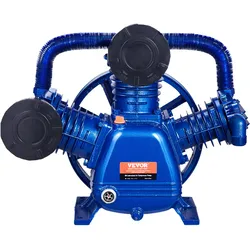 VEVOR Luftkompressor-Pumpenkopf, 10 PS, 17,5 CFM bei 90 PSI, 3-Zylinder-Ölschmierung, Luftkompressor-Kolbenpumpenkopf, zweistufiger V-Typ-Luftkompressor-Pumpenersatz aus Gusseisen mit max. 185 PSI Druck