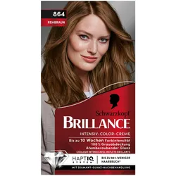 2x Schwarzkopf Brillance, Haarfarbe, Intensiv-Color-Creme (864 Rehbraun)