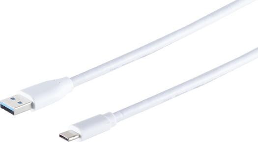 S-CONN USB A naar USB C Kabel, USB 3.2 Gen 1, 5 Gbit/s, 1 meter, Wit