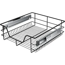 KESSER® Teleskopschublade 30-60cm Schrankbreite verchromt aus Edelstahl Schubladeneinsatz für Küchenschrank Korbauszug Schrankauszug