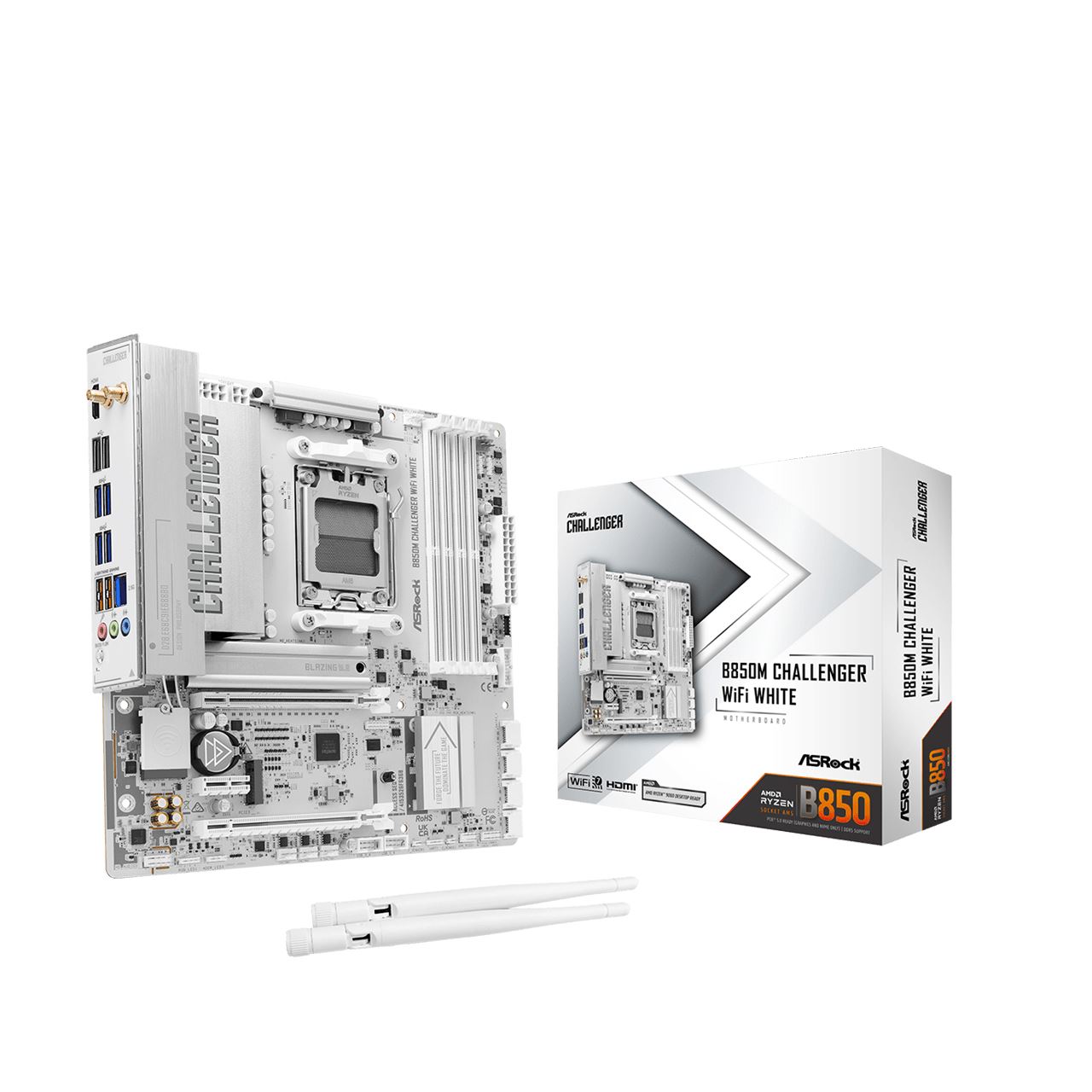 ASRock B850M Challenger WiFi White AMD B850 So.AM5 DDR µATX Retail
