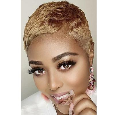 kurze Pixie schneidet Haare Perücken Afroamerikaner kurze Perücke weibliche Frisuren