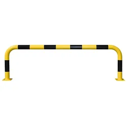PROREGAL Rammschutz-Bügel | HxB 60x200cm | Rohr-Ø 7,6cm | Kunststoffbeschichteter Stahl | Schwarz-Gelb