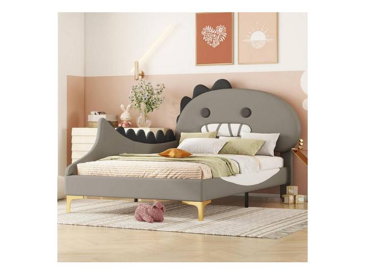LuxusKollektion Kinderbett Kinderbett Dino 90x200 Grau