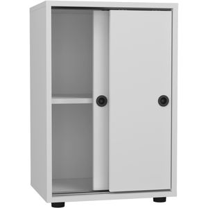 VCM Schiebetürenschrank Ulas, Holz, 49 x 74 x 38cm, weiß