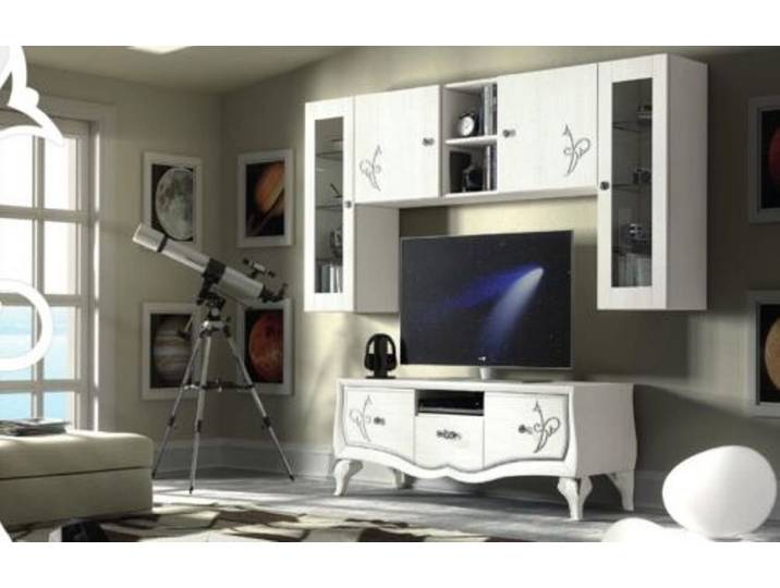 JVmoebel Wohnwand Moderne Holzkommode mit TV-Ausschnitt und stilvollem Design, Made in Europa