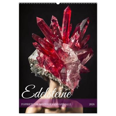 Edelsteine - Inspirierende Mineralien und Kristalle (Wandkalender 2026 DIN A2 hoch), CALVENDO Monatskalender