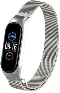 Everyday Crate Xiaomi Mi Band 5 Milanese Loop Watch Band Magnetic Stainless Steel Strap silver