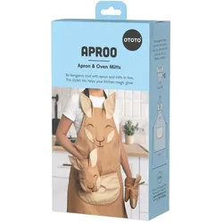 OTOTO Schürze und Ofenhandschuhe Aproo - braun|beige