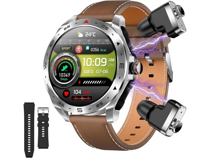 CISIYOO ZNSB01 Smartwatch (4,4 cm, android ios), Smartwatch mit Kopfhörer Bluetooth Telefon Fitnessfunktionen und IP67