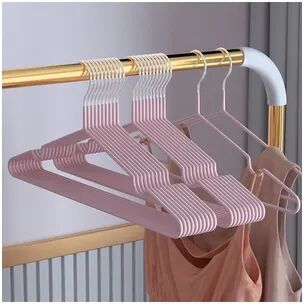 Smart Shopping Spot Durable No Slip Metal Clothes Hangers Space Saving Organizer For Bedroom, Closet, And Laundry pink
