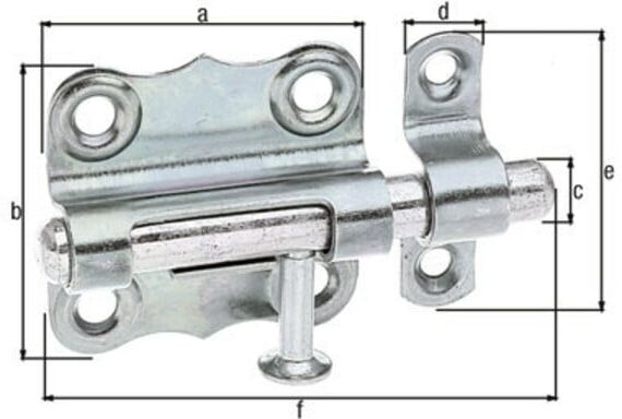 GAH Alberts Grendelriegel mit befestigter Schlaufe B38xL39mm galvanisch verzinkt (123369)