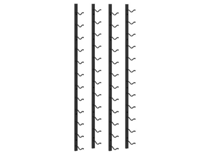 KDVXBCQJH Wand-Weinregal Metall Schwarz für 24 Flaschen, 2er-Set Platzsparende vertikale Flaschenablage für Wohnzimmer oder Essbereich aus pulverbeschichtetem Eisen inklusive Montageset.