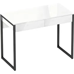 SCHREIBTISCH Stahl Holz Schwarz