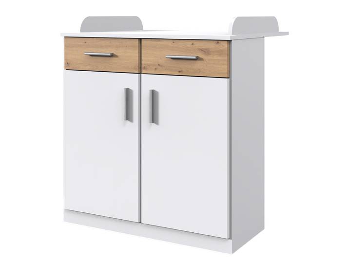 Commode à langer Joker 91 x 101 x 75cm Blanc/Imitation chêne Artisan