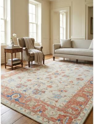 Exquisite Rugs Richmond Serapi Handmade Hand-tufted New Zealand Wool on Canvas Beige/Rust Area Rug