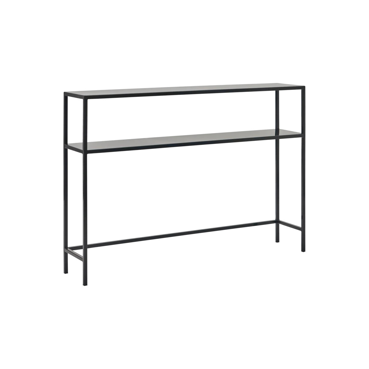House Doctor Fari console tafel zwart metaal B: 120 cm, D: 24 cm, H: 85 cm