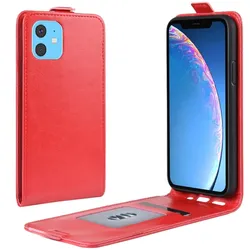 Flip Case Handyhülle für iPhone X/ XS Vertikal Schutzhülle Tasche Cover Rot Bumper Smartphone Kartensteckplatz-Kreditkarte-Geldscheine EC-Karte Bank-Karte