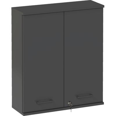 Medizinschrank SCHILDMEYER "Galeno, mit 3 verschiedenen Aufklebern, Breite 30 cm, Made in Germany", grau (anthrazit), B:59,8cm H:70,8cm T:30,3cm, Holzwerkstoff, Schränke, Auswahl aus 3 verschiedenen Aufklebern zum Anbringen, Made in Germany
