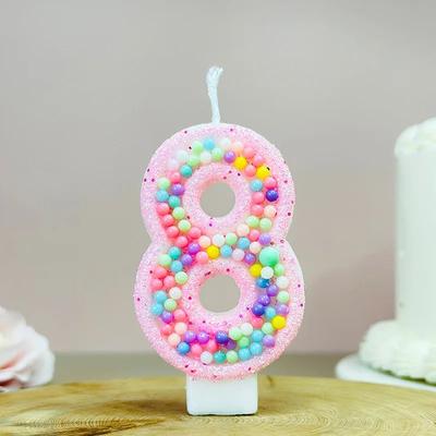 Uplift Treasures Macaron Number Birthday Cake Candle 8