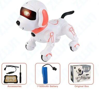 Uplifted Goods Programmable RC Robot Stunt Dog Toy pink Premium Version Set