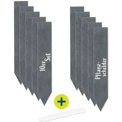 Hoberg Schiefer-Pflanzschilder 10er Set - Gartenschilder für Pflanzen & Kräuter
