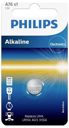 Philips Knopfzelle LR44 1.5V 1 St. Alkali-Mangan A76