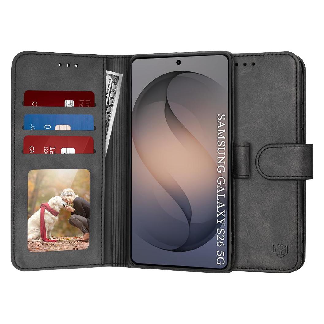 Techsuit - Diary Book - Samsung Galaxy S26 - Black (Samsung Galaxy S26) (62882969)