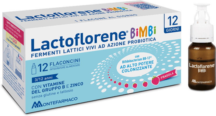 Lactoflorene Bimbi Integratore Fermenti Lattici Fragola Per Bambini 12 Flaconcini