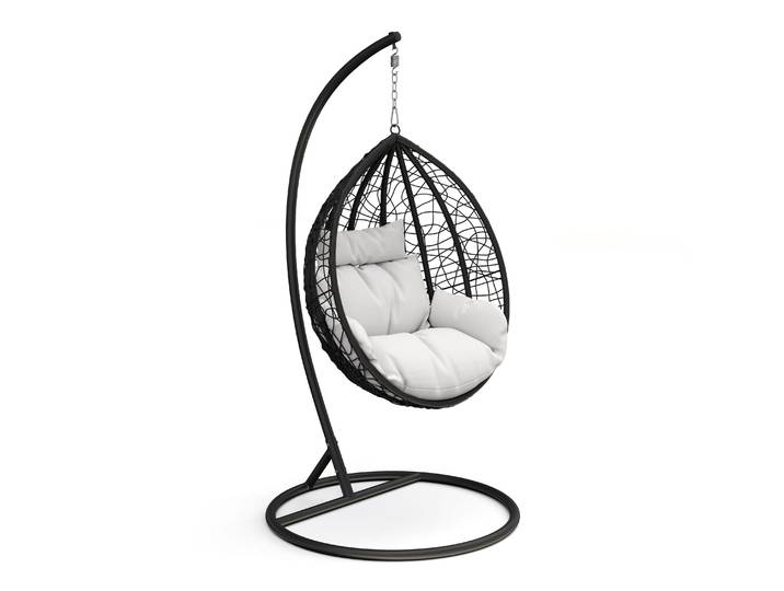 Hängesessel mit Gestell PANAMA schwarz/weiss