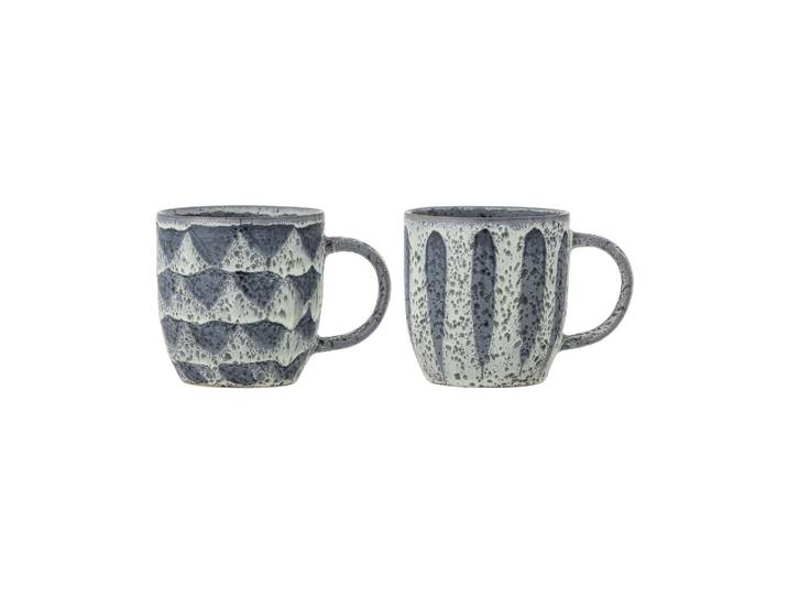 Lot de 2 mugs en grès gris Ramie