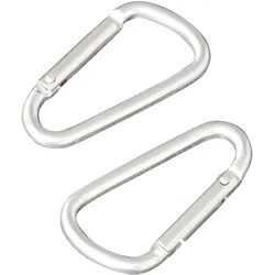 100 SPRINTIS Karabinerhaken 100 Stück, 75 mm, Aluminium, silber, vielseitiger Schlüsselanhänger und Befestigung für Outdoor-Aktivitäten und Camping