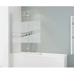 Schulte  ExpressPlus  Komfort  Badewannenfaltwand  2-teilig  1120x1400  mm  -  Chromoptik  -  mit  Glas  "Liane  Quer"