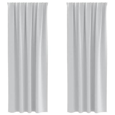 vidaXL Verdunkelungs-Vorhänge mit Ringen 2pcs Helles Grau