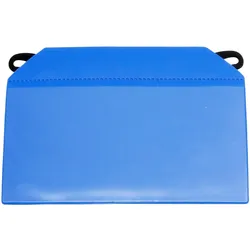 10 Gitterboxtaschen mit Einhängehaken und Magnetstreifen Querformat | A6, PVC, blau