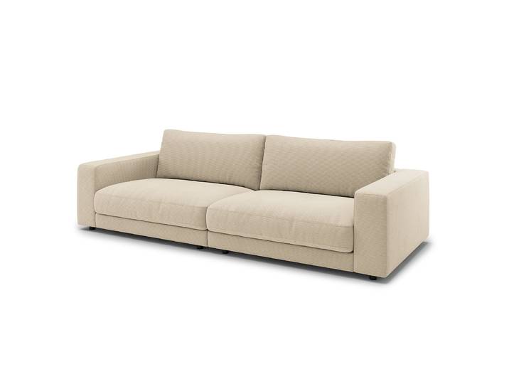 Big-Sofa Beige Feincordstoff Feena 290 x 86 x 127cm Modern Polyurethanschaum