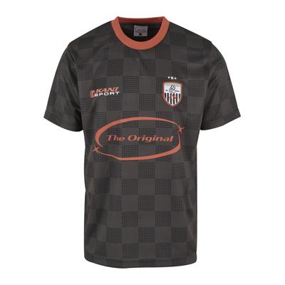 T-Shirt KARL KANI "Karl Kani Karl Kani OG Sport Star Check Trikot", Damen, Gr. S, grau (schwarz, rot), 100% Polyester, bedruckt, normal, Rundhals, Shirts T-Shirt