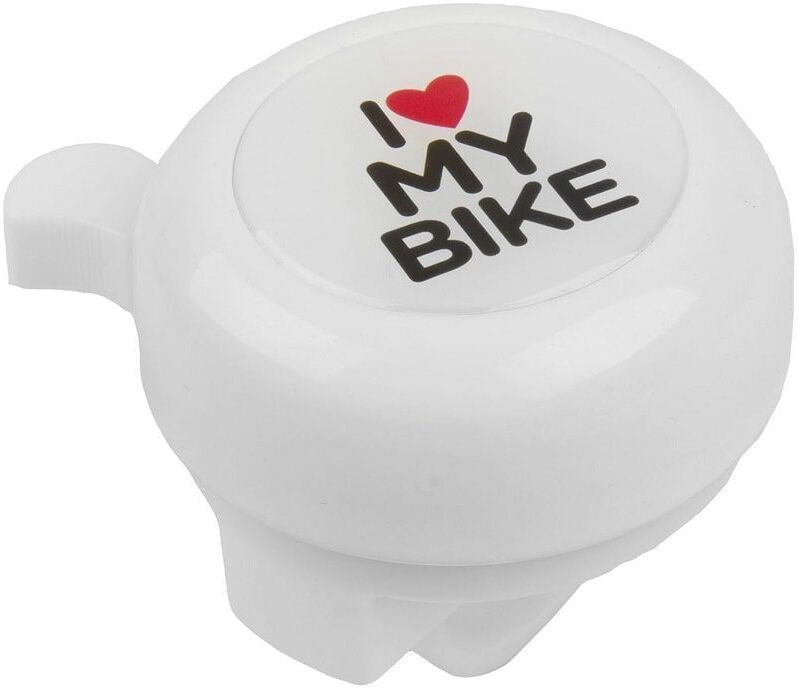 M-Wave I Love My Bike Cykelringeklokke – Hvid, Ø55 Mm