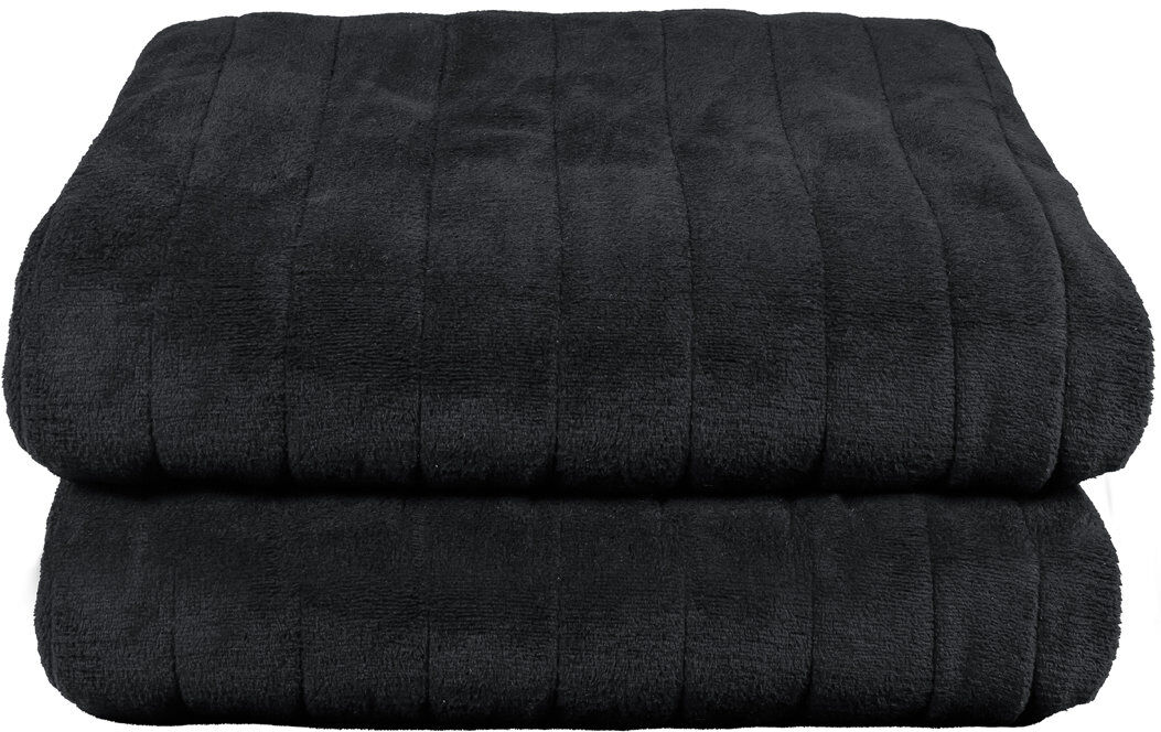 Russell Hobbs Rhht1004bla Heated Throw W/microfleece In Black Black 130cm W X 180cm L