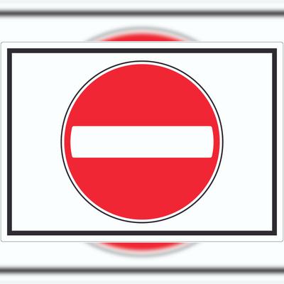 HB-Druck Kein Eingang Symbol Aufkleber A8 (52x74mm)