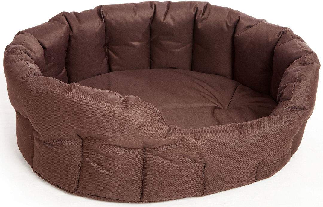 Archie & Oscar Ismael Oval Pet Bed Brown Large (76cm W x 64cm D x 24cm H)