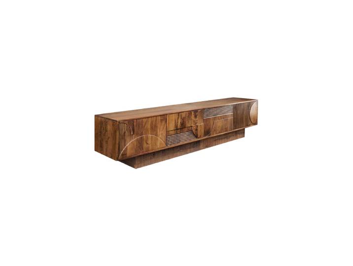 Grosses, massives Design Lowboard „Art Deco“ Mangoholz Brown Natural Invicta Interiors