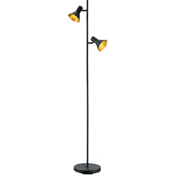 Retro Steh Lampe schwarz drehbar Wohn Zimmer Decken Fluter im Set inkl. LED Leuchtmittel